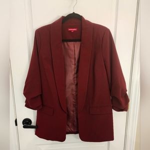 Burgundy Oversized Blazer
